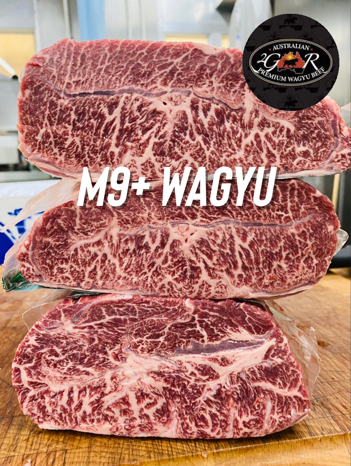 澳洲全血和牛2GR。M9+。oyster blade (三筋肉)
(切扒, 一磅三件)