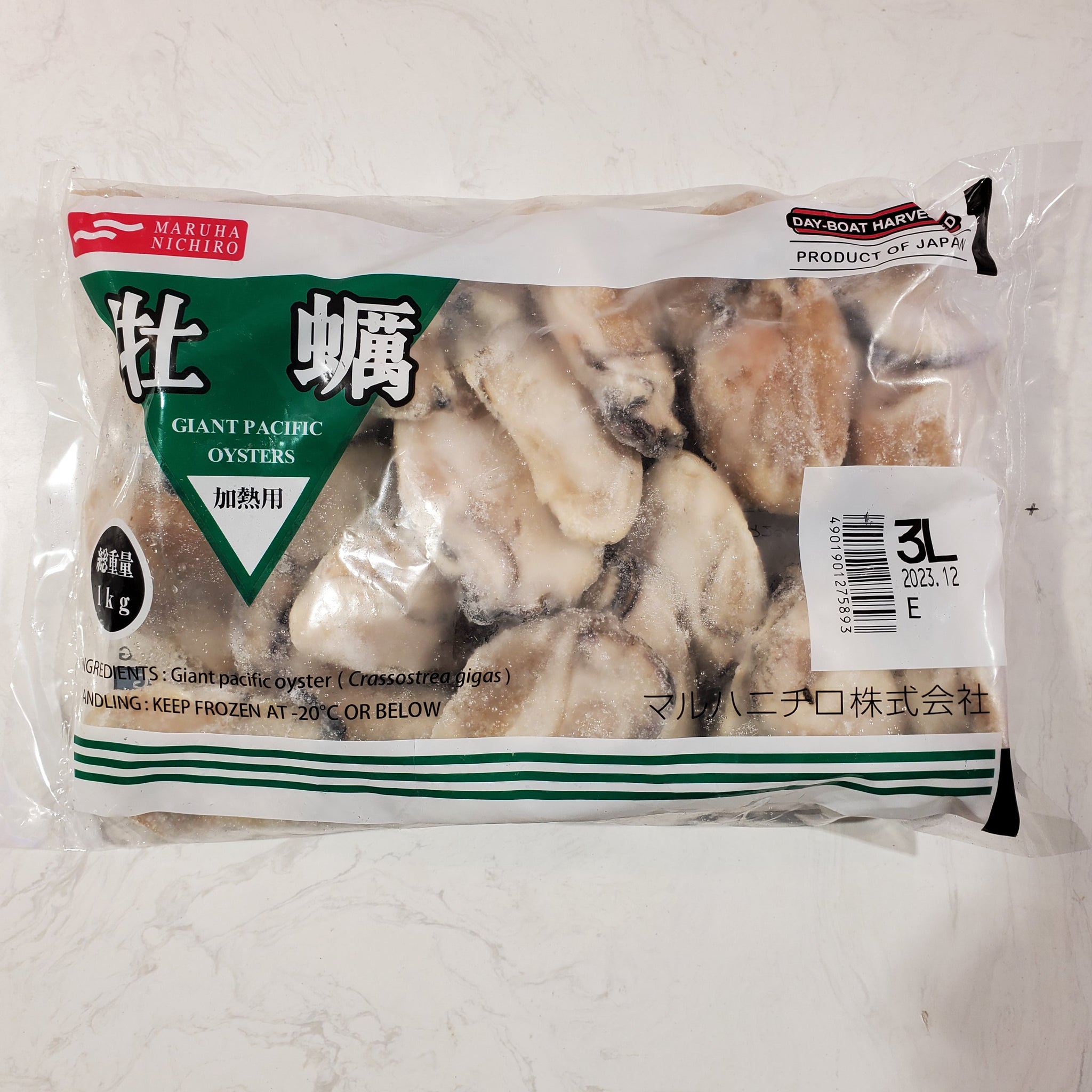 日本3L煮食用急凍廣島蠔。1kg 裝